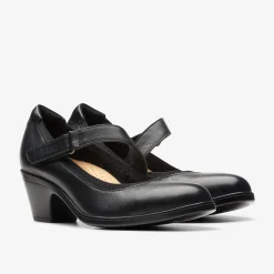 Emily 2 Mabel Black Leather|Clarks Discount