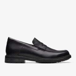 Un Shire Step Black Leather|Clarks Hot