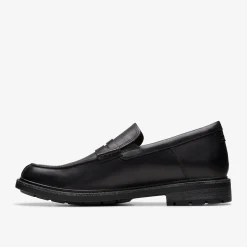 Un Shire Step Black Leather|Clarks Hot