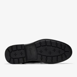 Un Shire Step Black Leather|Clarks Hot