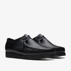 Wallabee Black Leather|Clarks Clearance