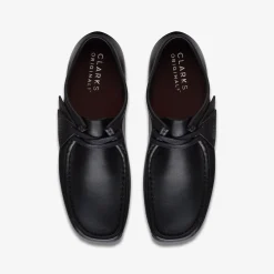 Wallabee Black Leather|Clarks Clearance