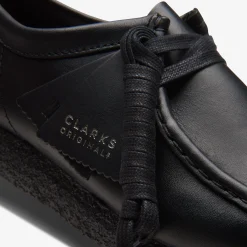 Wallabee Black Leather|Clarks Clearance