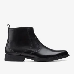 Whiddon Zip Black Leather|Clarks Online