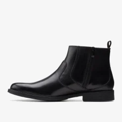 Whiddon Zip Black Leather|Clarks Online