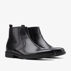 Whiddon Zip Black Leather|Clarks Online